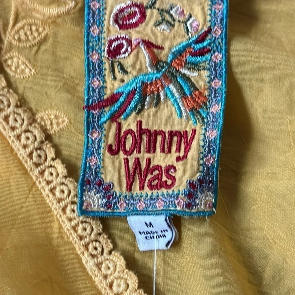 NWT Johnny Was top size Medium Golden Marigold floral Rayon Romantic Mandi Tunic - Picture 7 of 10